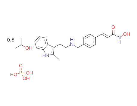 N-hydroxy-3-[4-[[[2-(2-methyl-1H-indol-3-yl)ethyl]amino]methyl]phenyl]-2E-2-propenamide phosphate isopropanol hemisolvate