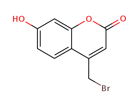 Molecular Structure of 161798-25-0 (4-(bromomethyl)-7-hydroxy-chromen-2-one)