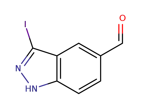 Molecular Structure of 944899-01-8 (3-Iodo-1H-indazole-5-carbaldehyde)