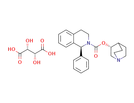 (3R)-1-azabicyclo[2.2.2]oct-3-yl (1S)-3,4-dihydro-1-phenyl-2(1H)-isoquinoline carboxylate hydrogen L-tartrate