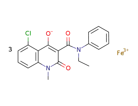 N-ethyl-N-phenyl-5-chloro-1,2-dihydro-4-hydroxy-1-methyl-2-oxo-3-quinolinecarboxamide iron (III) salt