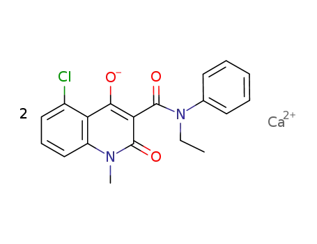 N-ethyl-N-phenyl-5-chloro-1,2-dihydro-4-hydroxy-1-methyl-2-oxo-3-quinolinecarboxamide calcium salt