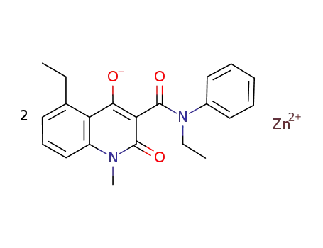 N-ethyl-N-phenyl-5-ethyl-1,2-dihydro-4-hydroxy-1-methyl-2-oxo-3-quinolinecarboxamide zinc salt