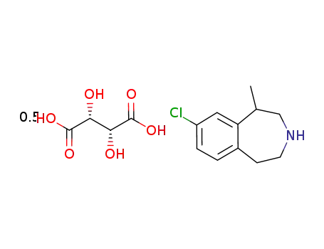 8-chloro-1-methyl-2,3,4,5-tetrahydro-1H-3-benzazepine L-hemitartrate