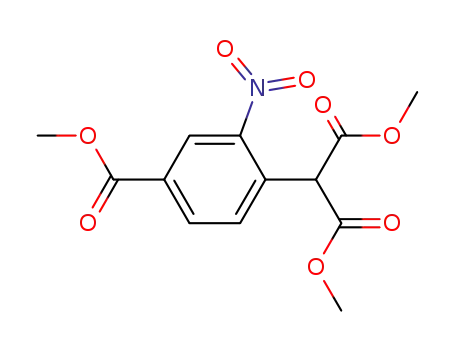 Molecular Structure of 1160293-27-5 (1,3-DiMethyl 2-[4-(Methoxycarbonyl)-2-nitrophenyl]propanedioate)