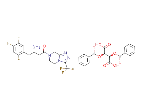 (2S)-4-oxo-4-[3-(trifluoromethyl)-5,6-dihydro[1,2,4]triazolo[4,3-a]pyrazin-7(8H)-yl]-1-(2,4,5-trifluorophenyl)butan-2-amine (-)dibenzolyl-L-tartaric acid salt