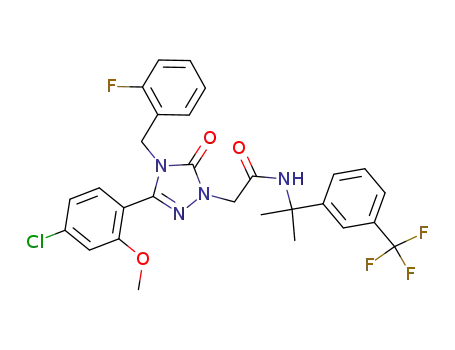 2-[3-(4-chloro-2-methoxyphenyl)-4-(2-fluorobenzyl)-5-oxo-4,5-dihydro-1H-1,2,4-triazol-1-yl]-N-[1-methyl-1-(3-trifluoromethyl-phenyl)ethyl]-acetamide