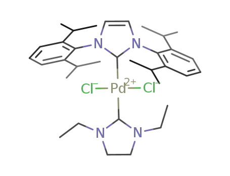 trans-[PdCl2(1,3-diethylimidazole)(1,3-(2,6-(i-Pr)2C6H3)2C3H2N2)]
