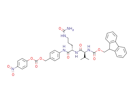 (9H-fluoren-9-yl)methyl ((S)-3-methyl-1-(((S)-1-((4-((((4-nitrophenoxy)carbonyl)oxy)methyl)phenyl)amino)-1-oxo-5-ureidopentan-2-yl)amino)-1-oxobutan-2-yl)carbamate