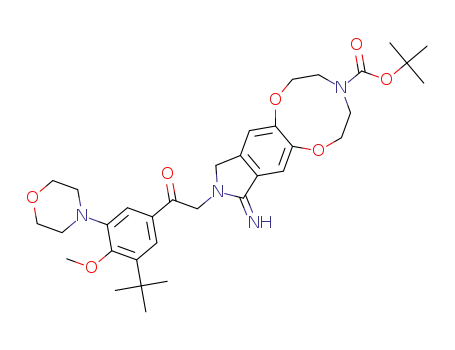 tert-butyl 10-(2-(3-tert-butyl-4-methoxy-5-morpholinophenyl)-2-oxoethyl)-9-imino-2,3,5,6,10,11-hexahydro-[1,4,7]dioxazonino[2,3-f]isoindole-4(9H)-carboxylate