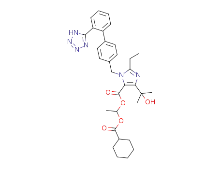 [1-(cyclohexylcarbonyloxy)]ethyl 4-(1-hydroxy-1-methylethyl)-2-propyl-1-{4-[2-(tetrazol-5-yl)phenyl]phenylmethyl}imidazole-5-carboxylate