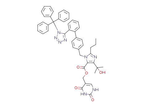 (1,2,3,4-tetrahydro-2,4-dioxopyrimidin-5-yl)methyl 4-(1-hydroxy-1-methylethyl)-2-propyl-1-{4-[2-(1-trityltetrazol-5-yl)phenyl]phenylmethyl}imidazole-5-carboxylate