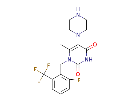 1-(2-fluoro-6-(trifluoromethyl)benzyl)-6-methyl-5-(piperazin-1-yl)pyrimidine-2,4(1H,3H)-dione