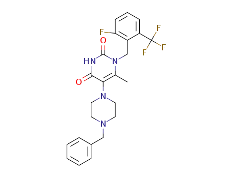 5-(4-benzyl-piperazin-1-yl)-1-(2-fluoro-6-trifluoromethyl-benzyl)-6-methyl-1H-pyrimidine-2,4-dione