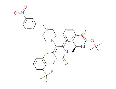 [(R)-2-{3-(2-fluoro-6-trifluoromethyl-benzyl)-4-methyl-5-[4-(3-nitro-benzyl)-piperazin-1-yl]-2,6-dioxo-3,6-dihydro-2H-pyrimidin-1-yl}-1-(2-methoxy-phenyl)-ethyl]-carbamic acid tert-butyl ester