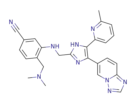 3-((4-([1,2,4]triazolo[1,5-a]pyridin-6-yl)-5-(6-methylpyridin-2-yl)-1H-imidazol-2-yl)methylamino)-4-((dimethylamino)methyl)benzonitrile