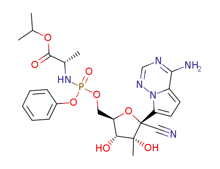 (2S)-isopropyl 2-((((2R,3R,4R,5R)-5-(4-aminopyrrolo[1,2-f]-[1,2,4]triazin-7-yl)-5-cyano-3,4-dihydroxy-4-methyltetrahydrofuran-2-yl)methoxy)(phenoxy)phosphorylamino)propanoate