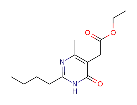Molecular Structure of 503155-65-5 (2-Butyl-5-ethoxycarbonylMethyl-4-hydroxy-6-MethylpyriMidine)