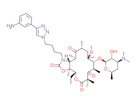 (3aS,4R,7S,9R,10R,11R,13R,15R)-1-(4-(4-(3-aminophenyl)-1H-1,2,3-triazol-1-yl)butyl)-10-(((2S,3R,4S,6R)-4-(dimethylamino)-3-hydroxy-6-methyltetrahydro-2H-pyran-2-yl)oxy)-4-ethyl-7-fluoro-11-methoxy-3a,7,9,11,13,15-hexamethyloctahydro-1H-[1]oxacyclotetradecino[4,3-d]oxazole-2,6,8,14(7H,9H)-tetraone
