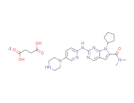 7-cyclopentyl-N,N-dimethyl-2-{[5-(piperazin-1-yl)pyridin-2-yl]amino}-7H-pyrrolo[2,3-d]pyrimidine-6-carboxamide succinate