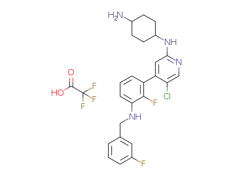 trans-N1-(5-chloro-4-(2-fluoro-3-(3-fluorobenzylamino)phenyl)pyridin-2-yl)cyclohexane-1,4-diamine trifluoroacetate