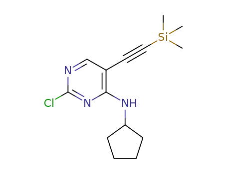 2-chloro-N-cyclopentyl-5-((trimethylsilyl)ethynyl)pyrimidin -4-amine