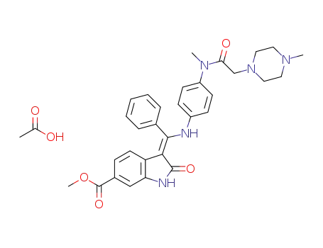 methyl (3Z)-3-{[(4-{methyl[(4-methylpiperazin-1-yl)acetyl]amino}phenyl)amino](phenyl)methylidene}-2-oxo-2,3-dihydro-1H-indole-6-carboxylate acetic acid salt