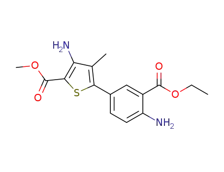 3-amino-5-(4-amino-3-ethoxycarbonyl-phenyl)-4-methylthiophene-2-carboxylic acid methyl ester