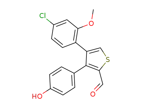 4-bromo-3-(4-hydroxyphenyl)thiophene-2-carbaldehyde