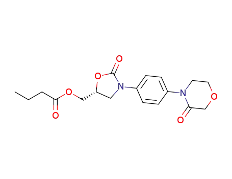 butyric acid-2-oxo-5(R)-3-[4-(3-oxomorpholin-4-yl)-phenyl]oxazolidin-5-yl-methyl ester