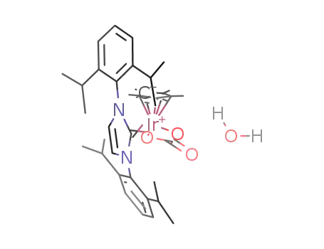 (η5-pentamethylcyclopentadienyl)(κ2-CO3)(N,N'-bis(2,6-diisopropylphenyl)imidazol-2-ylidene)iridium(III) hydrate