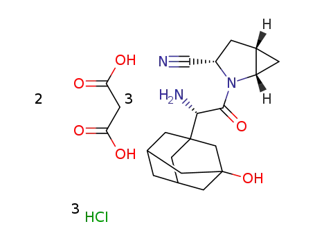 saxagliptin hydrochloride-malonic acid cocrystal (3:2)