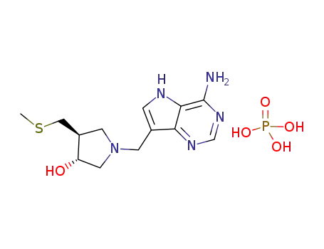(3R,4S)-1-((4-amino-5H-pyrrolo[3,2-d]pyrimidin-7-yl)methyl)-4-((methylthio)methyl)pyrrolidin-3-ol phosphate