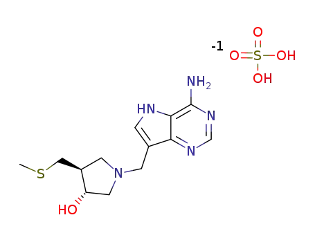 (3R,4S)-1-((4-amino-5H-pyrrolo[3,2-d]pyrimidin-7-yl)methyl)-4-((methylthio)methyl)pyrrolidin-3-ol sulfate