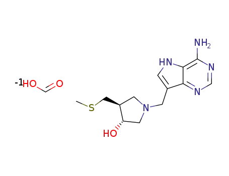 (3R,4S)-1-((4-amino-5H-pyrrolo[3,2-d]pyrimidin-7-yl)methyl)-4-((methylthio)methyl)pyrrolidin-3-ol formate