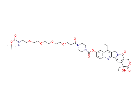 (S)-4,11-diethyl-4-hydroxy-3,14-dioxo-3,4,12,14-tetrahydro-1H-pyrano[3',4':6,7]indolizino[1,2-b]quinolin-9-yl 4-[3-[2-[2-[2-[2-(tert-butoxycarbonylamino)ethoxy]ethoxy]ethoxy]ethoxy]propanoyl]piperazine-1-carboxylate