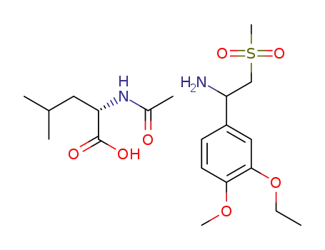 1-(3-ethoxy-4-methoxyphenyl)-2-methanesulfonyl-ethylamine N-acetyl-L-leucine salt
