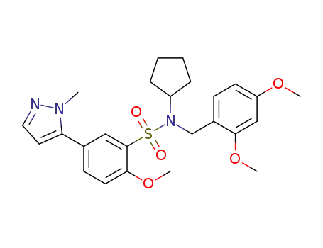 N-cyclopentyl-N-(2,4-dimethoxybenzyl)-2-methoxy-5-(1-methyl-1H-pyrazol-5-yl)benzenesulfonamide