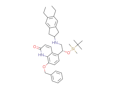 (R)-8-(benzyloxy)-5-[1-((tert-butyldimethylsilyl)oxy)-2-((5,6-diethyl-2,3-dihydro-1H-inden-2-yl)amino)ethyl]quinolin-2(1H)-one