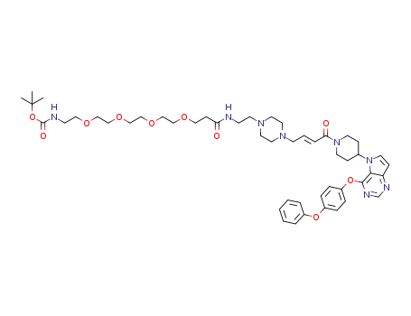 tert-butyl (E)-(15-oxo-18-(4-(4-oxo-4-(4-(4-(4-phenoxyphenoxy)-5H-pyrrolo[3,2-d]pyrimidin-5-yl)piperidin-1-yl)but-2-en-1-yl)piperazin-1-yl)-3,6,9,12-tetraoxa-16-azaoctadecyl)carbamate