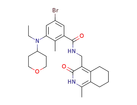 5-bromo-3-(ethyl (tetrahydro-2H-pyran-4-yl)amino)-2-methyl-N-((1-methyl-3-oxo-2,3,5,6,7,8-hexahydroisoquinolin-4-yl)methyl)benzamide