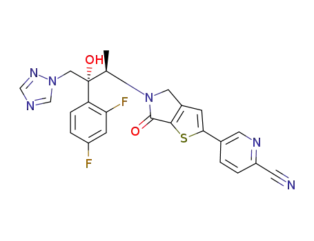 5-[(2R,3R)-3-(2,4-difluorophenyl)-3-hydroxy-4-(1H-1,2,4-triazol-1-yl)butan-2-yl]-2-(2-cyanopyridin-5-yl)-5,6-dihydro-4H-thieno[3,2-c]pyrrol-4-one