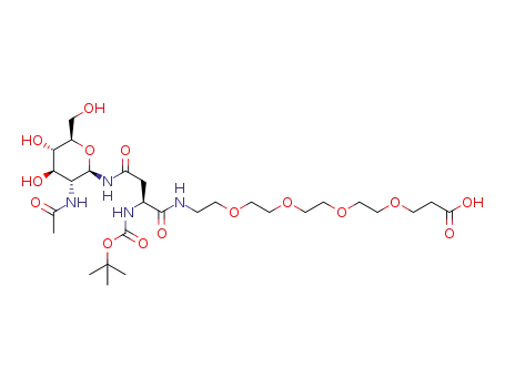3-[2-[2-[2-[2-[[(2S)-4-[[(2R,3R,4R,5S,6R)]-3-acetamido-4,5-dihydroxy-6-(hydroxymethyl)tetrahydropyran-2-yl]amino-2-(tert-butoxycarbonylamino)-4-oxobutanoyl]amino]ethoxy]ethoxy]ethoxy]ethoxy]propanoic acid