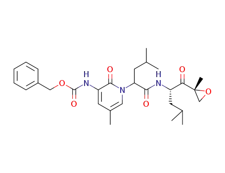 benzyl 5-methyl-1-(4-methyl-1-{(S)-4-methyl-1-[(R)-2-methyloxiran-2-yl]-1-oxopentan-2-ylamino}-1-oxopentan-2-yl)-2-oxo-1,2-dihydropyridin-3-ylcarbamate