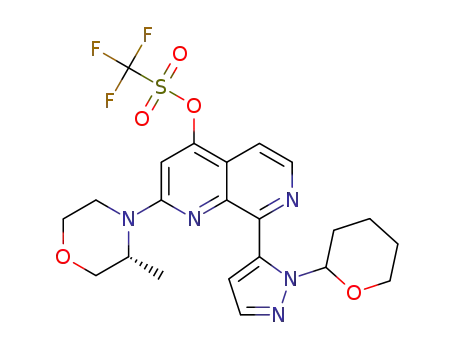 2-[(3R)-3-methylmorpholin-4-yl]-8-[1-(tetrahydro-2H-pyran-2-yl)-1H-pyrazol-5-yl]-1,7-naphthyridin-4-yl trifluoromethanesulfonate