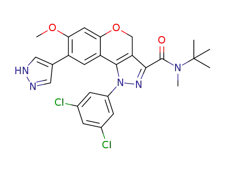 N-tert-butyl-1-(3,5-dichlorophenyl)-7-methoxy-N-methyl-8-(1H-pyrazol-4-yl)-1,4-dihydrochromeno[4,3-c]pyrazole-3-carboxamide