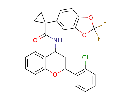 N-[2-(2-chlorophenyl)-3,4-dihydro-2H-chromen-4-yl]-1-(2,2-difluoro-1,3-benzodioxol-5-yl)cyclopropanecarboxamide
