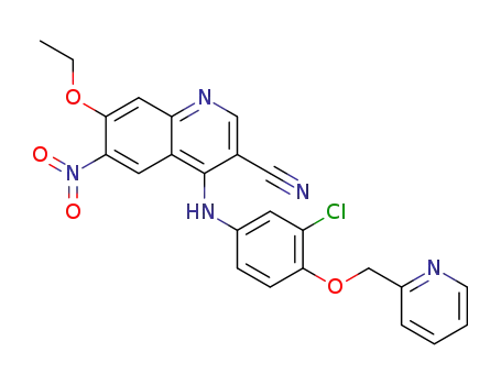 4-(4-((pyridin-2-yl)methoxy)-3-chloroaniline)-7-ethoxy-6-nitro-3-cyano quinoline