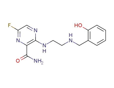 6-fluoro-3-((2-(2-hydroxybenzylamino)ethyl)amino)pyrazine-2-carboxamide
