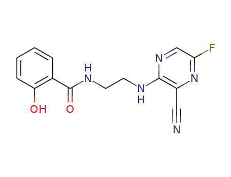 N-(2-((3-cyano-5-fluoropyrazin-2-yl)amino)ethyl)-2-hydroxybenzamide